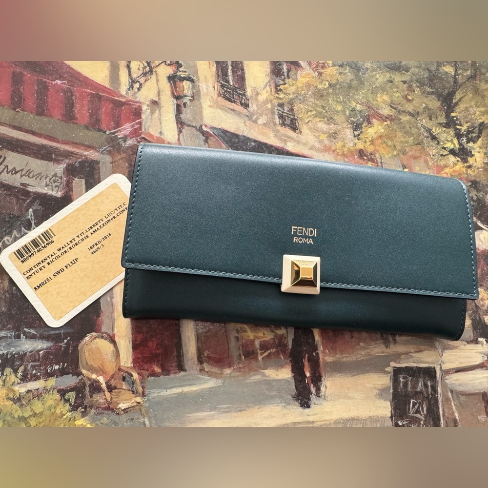 Fendi continental wallet in Navy